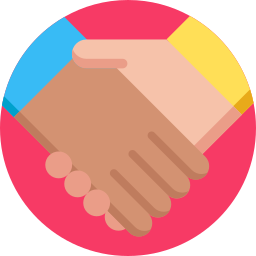 graphic showing two hands clasping